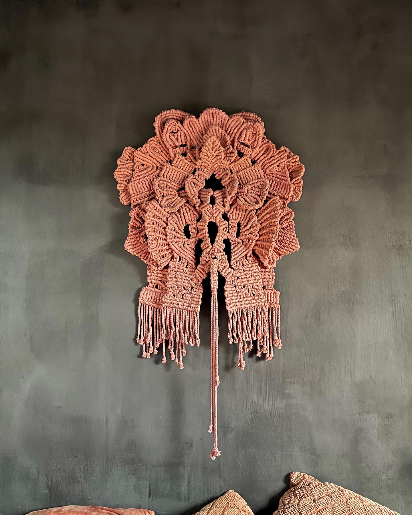terracotta modern handmade macrame wallhanging